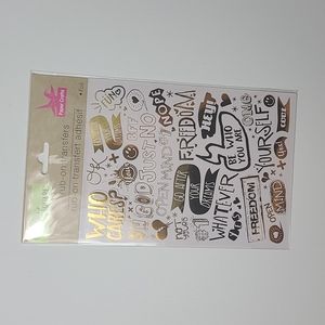 Gold words rub on transfer